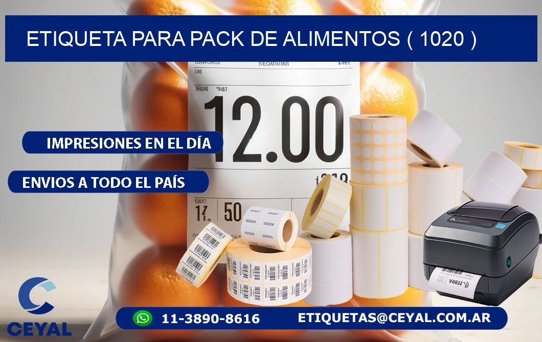 ETIQUETA PARA PACK DE ALIMENTOS ( 1020 )