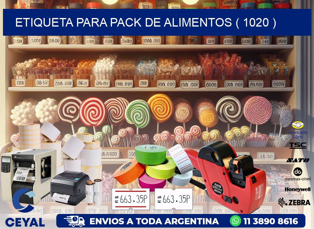 ETIQUETA PARA PACK DE ALIMENTOS ( 1020 )