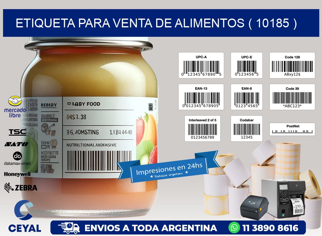 ETIQUETA PARA VENTA DE ALIMENTOS ( 10185 )