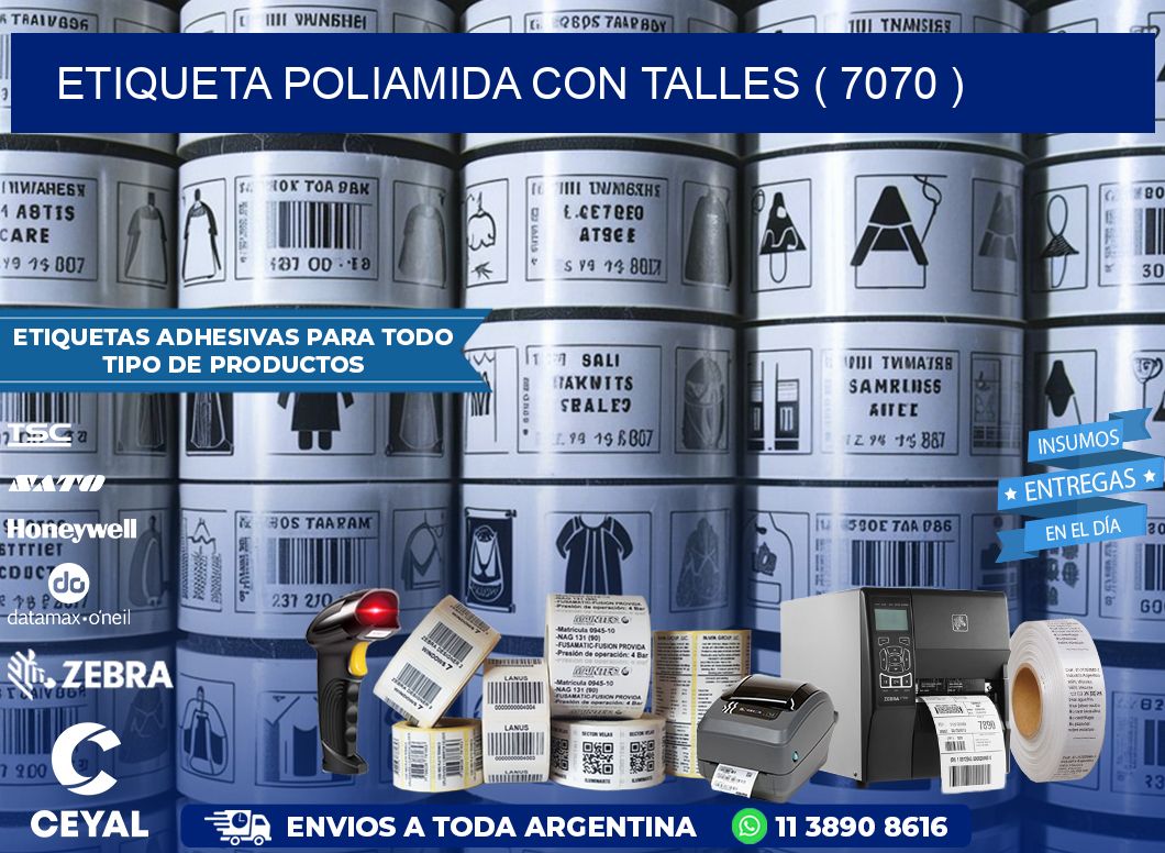 ETIQUETA POLIAMIDA CON TALLES ( 7070 )