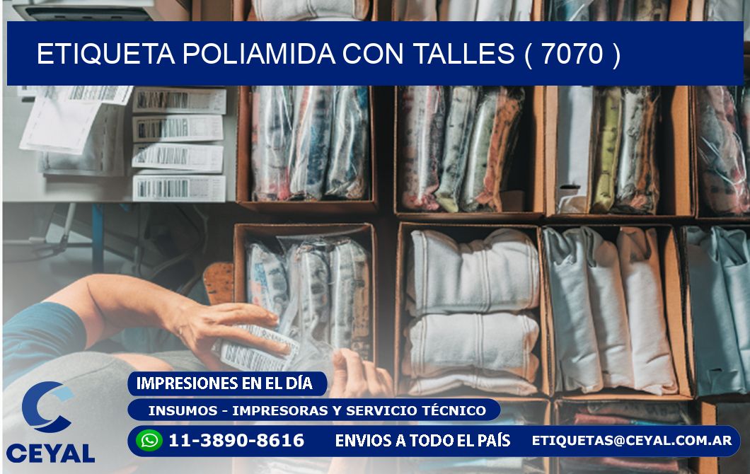 ETIQUETA POLIAMIDA CON TALLES ( 7070 )