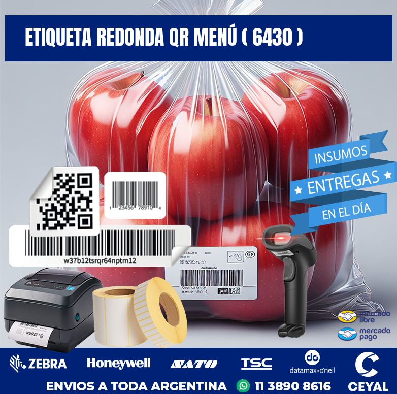 ETIQUETA REDONDA QR MENÚ ( 6430 )