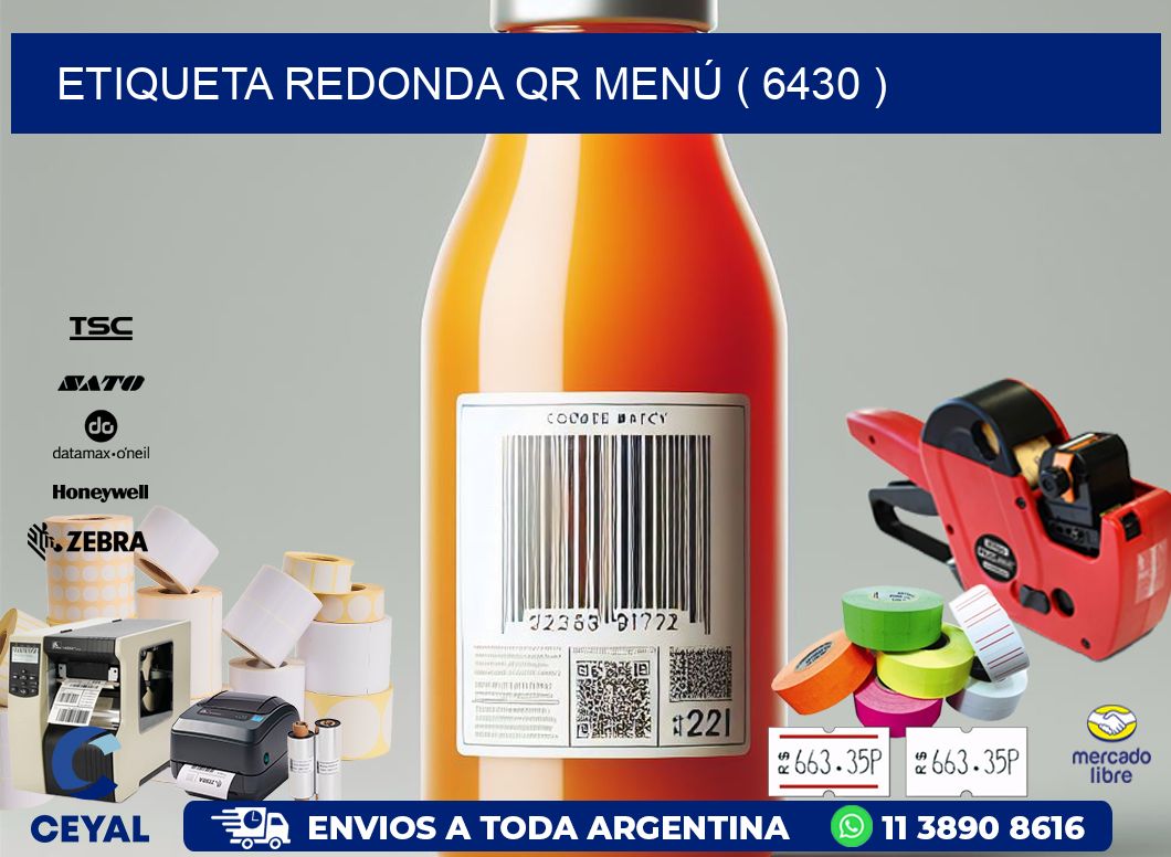 ETIQUETA REDONDA QR MENÚ ( 6430 )