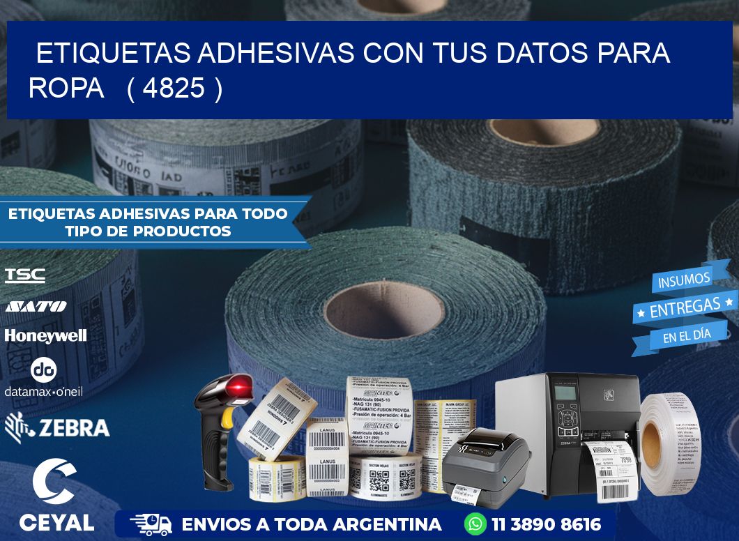 ETIQUETAS ADHESIVAS CON TUS DATOS PARA ROPA   ( 4825 )