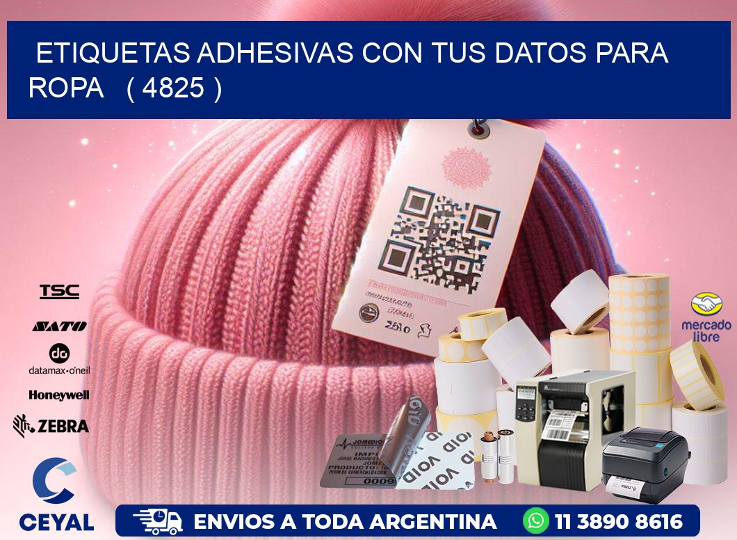 ETIQUETAS ADHESIVAS CON TUS DATOS PARA ROPA   ( 4825 )