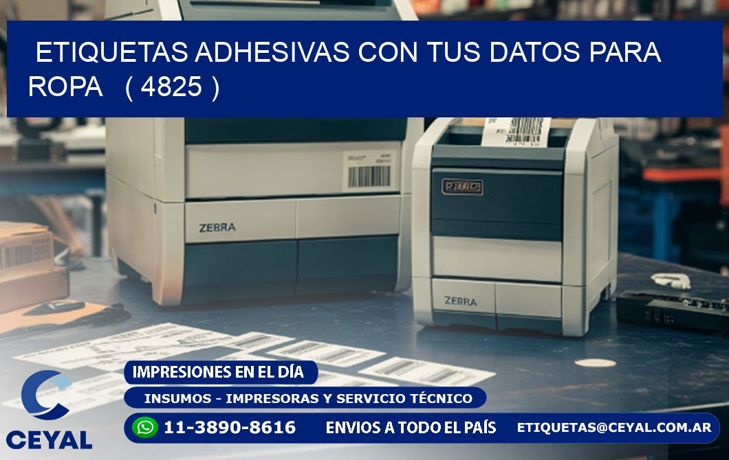ETIQUETAS ADHESIVAS CON TUS DATOS PARA ROPA   ( 4825 )