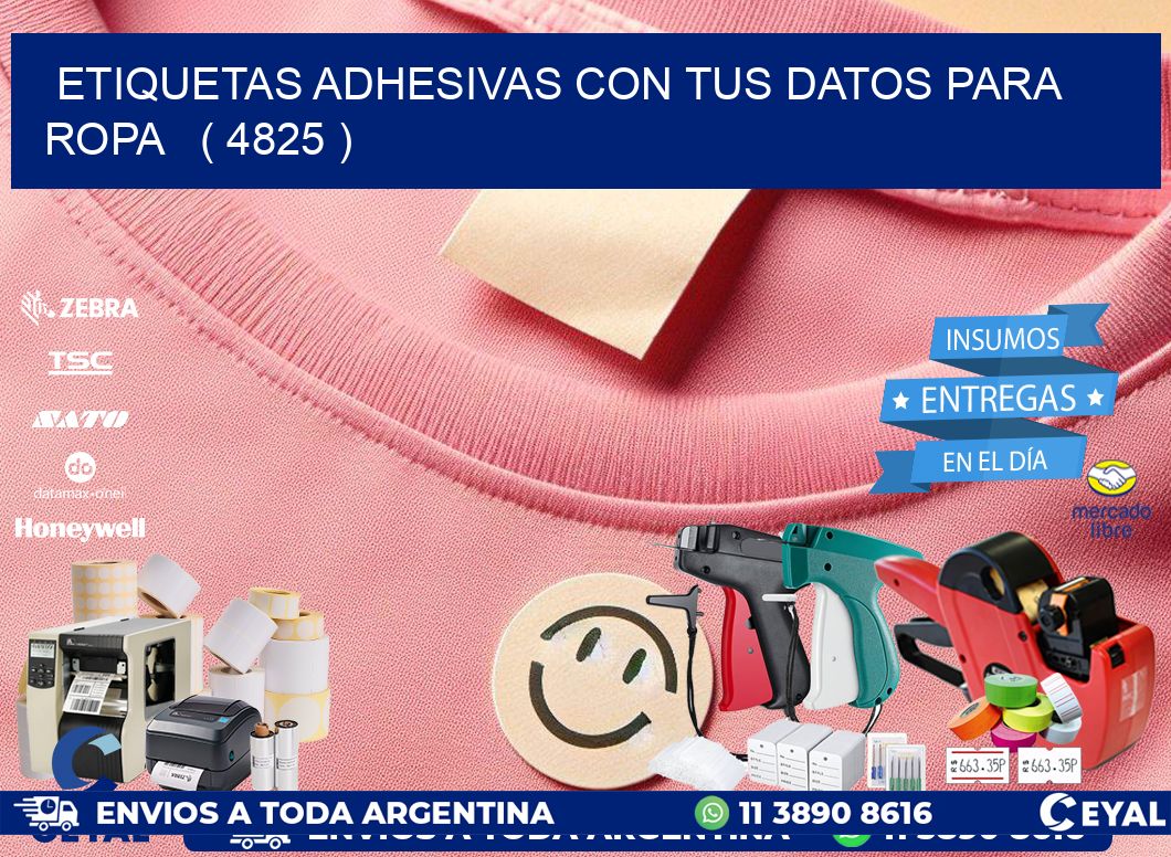 ETIQUETAS ADHESIVAS CON TUS DATOS PARA ROPA   ( 4825 )