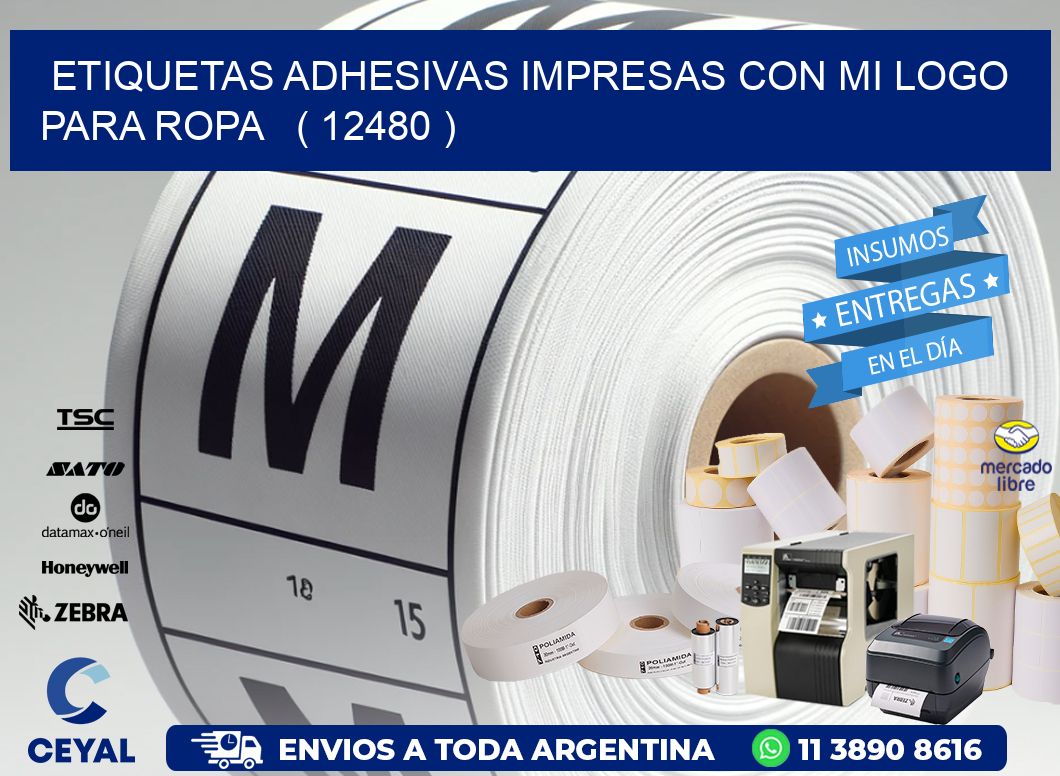 ETIQUETAS ADHESIVAS IMPRESAS CON MI LOGO PARA ROPA   ( 12480 )