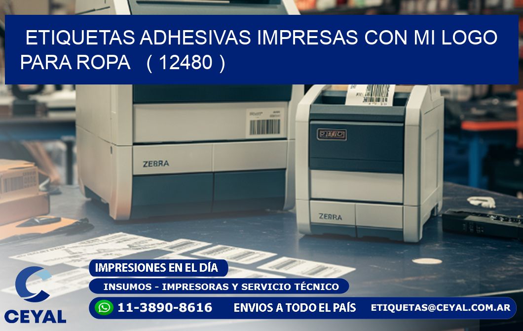 ETIQUETAS ADHESIVAS IMPRESAS CON MI LOGO PARA ROPA   ( 12480 )