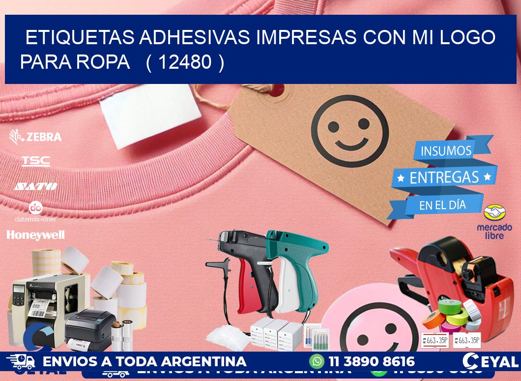 ETIQUETAS ADHESIVAS IMPRESAS CON MI LOGO PARA ROPA   ( 12480 )