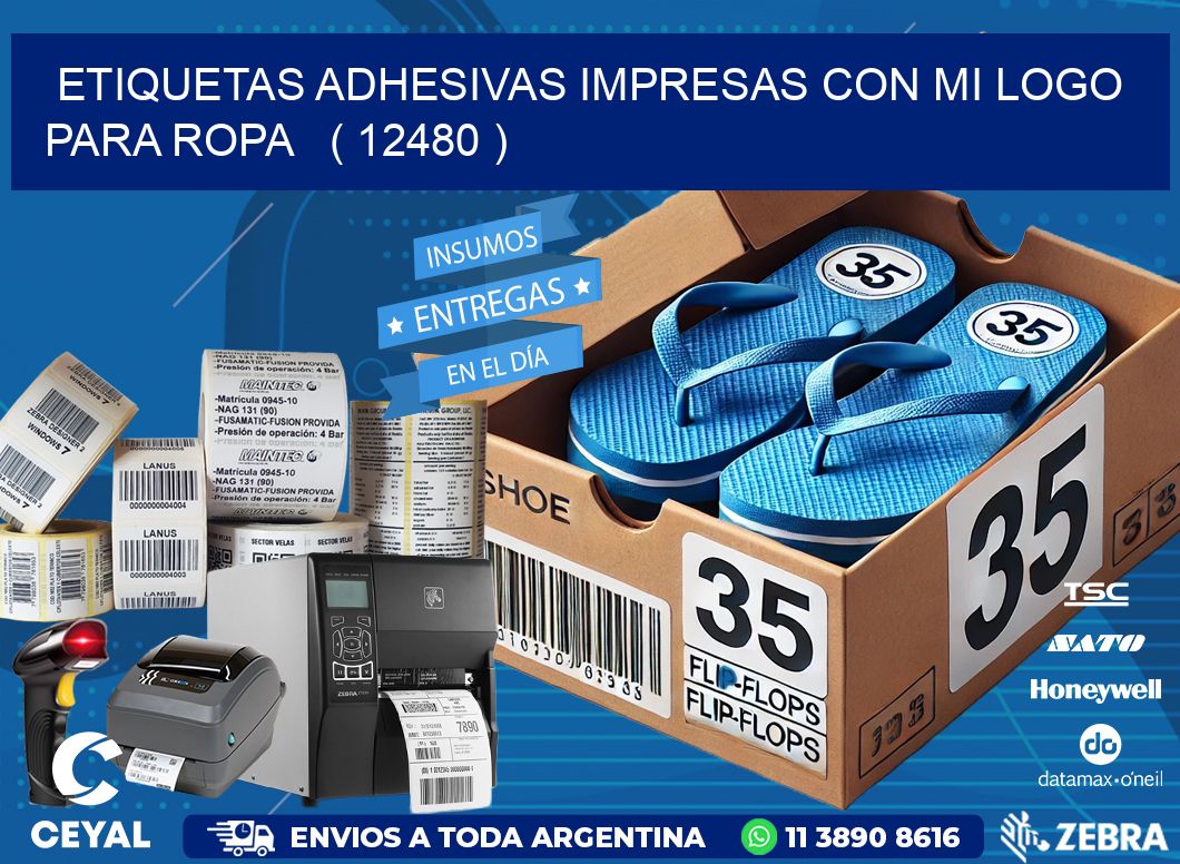 ETIQUETAS ADHESIVAS IMPRESAS CON MI LOGO PARA ROPA   ( 12480 )