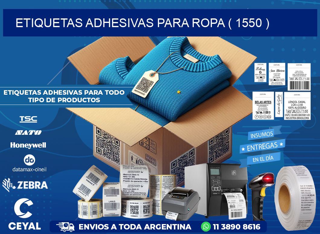ETIQUETAS ADHESIVAS PARA ROPA ( 1550 )