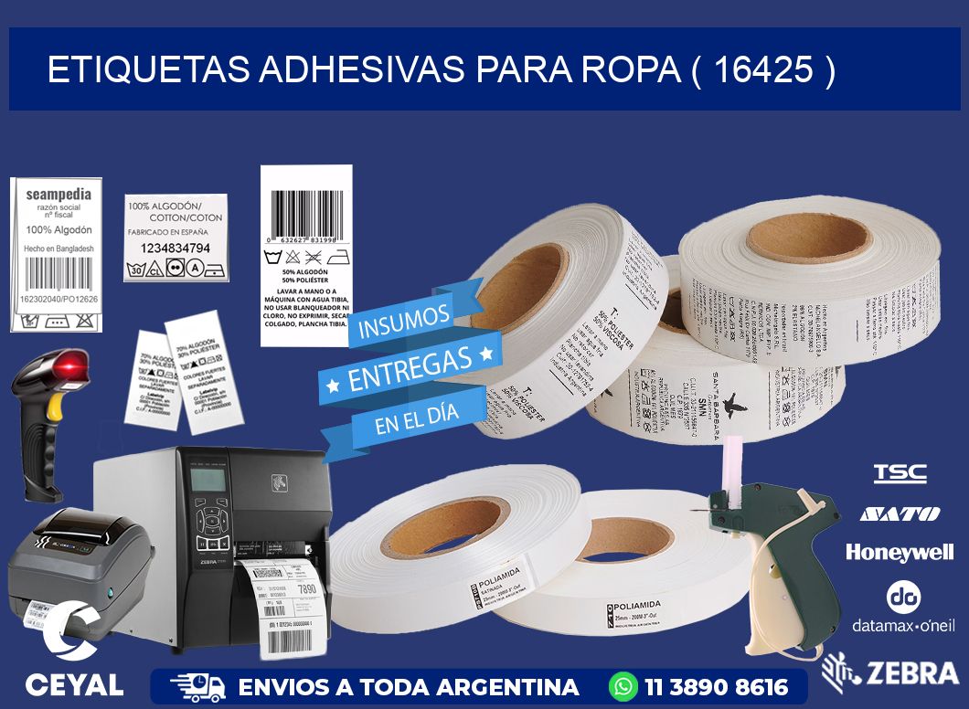 ETIQUETAS ADHESIVAS PARA ROPA ( 16425 )