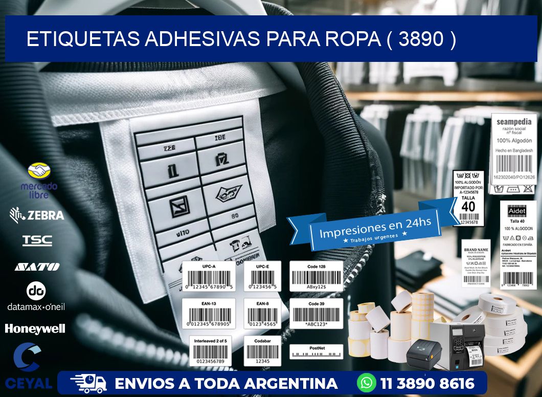 ETIQUETAS ADHESIVAS PARA ROPA ( 3890 )