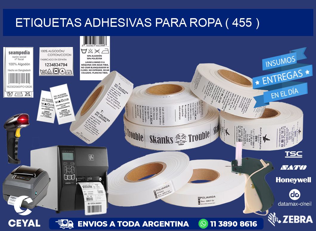 ETIQUETAS ADHESIVAS PARA ROPA ( 455 )