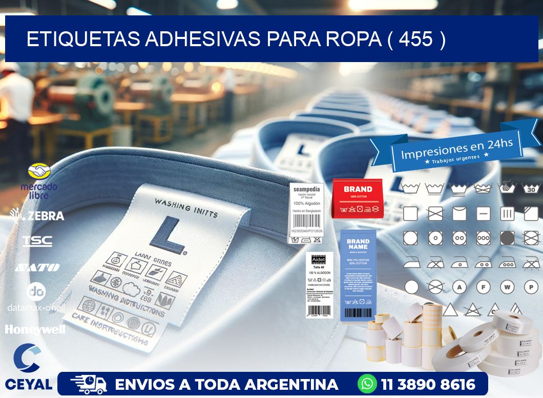 ETIQUETAS ADHESIVAS PARA ROPA ( 455 )