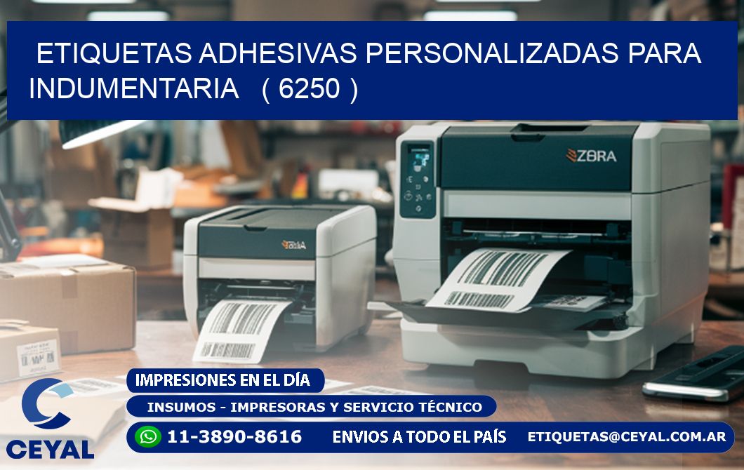 ETIQUETAS ADHESIVAS PERSONALIZADAS PARA INDUMENTARIA   ( 6250 )