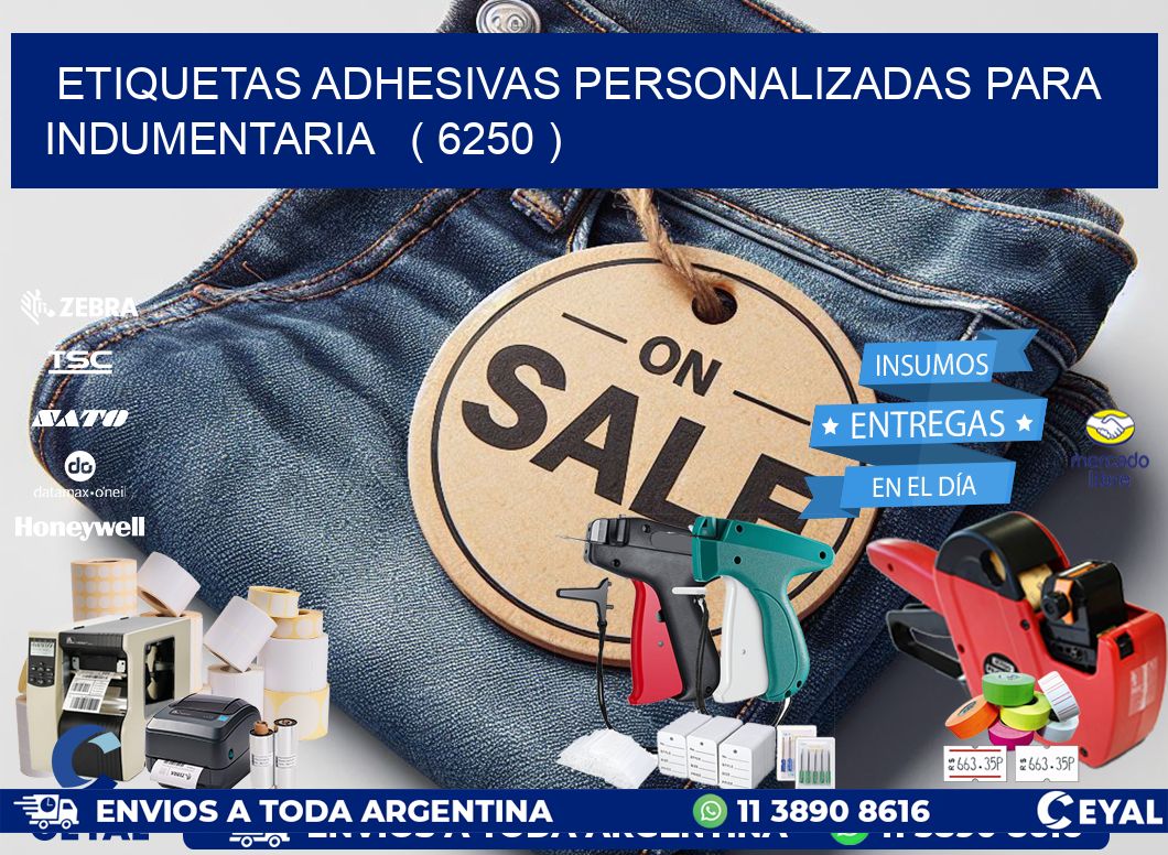 ETIQUETAS ADHESIVAS PERSONALIZADAS PARA INDUMENTARIA   ( 6250 )