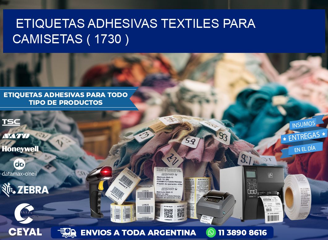 ETIQUETAS ADHESIVAS TEXTILES PARA CAMISETAS ( 1730 )