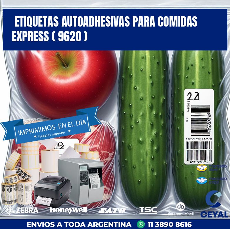ETIQUETAS AUTOADHESIVAS PARA COMIDAS EXPRESS ( 9620 )