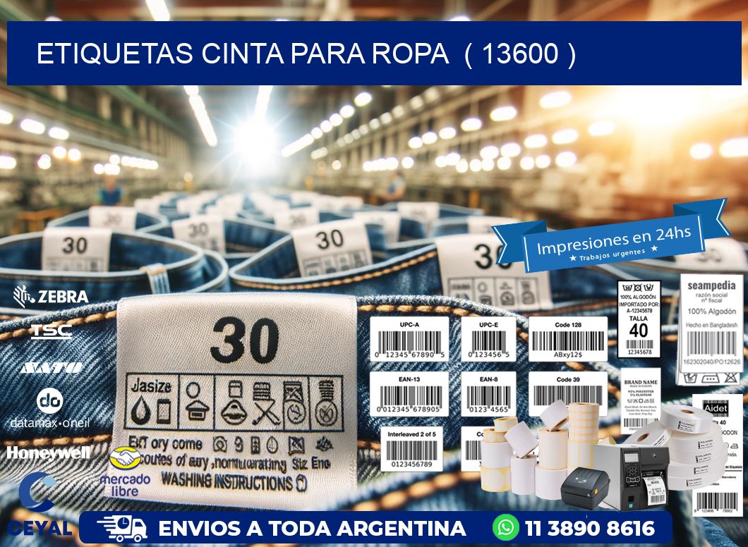 ETIQUETAS CINTA PARA ROPA ( 13600 )