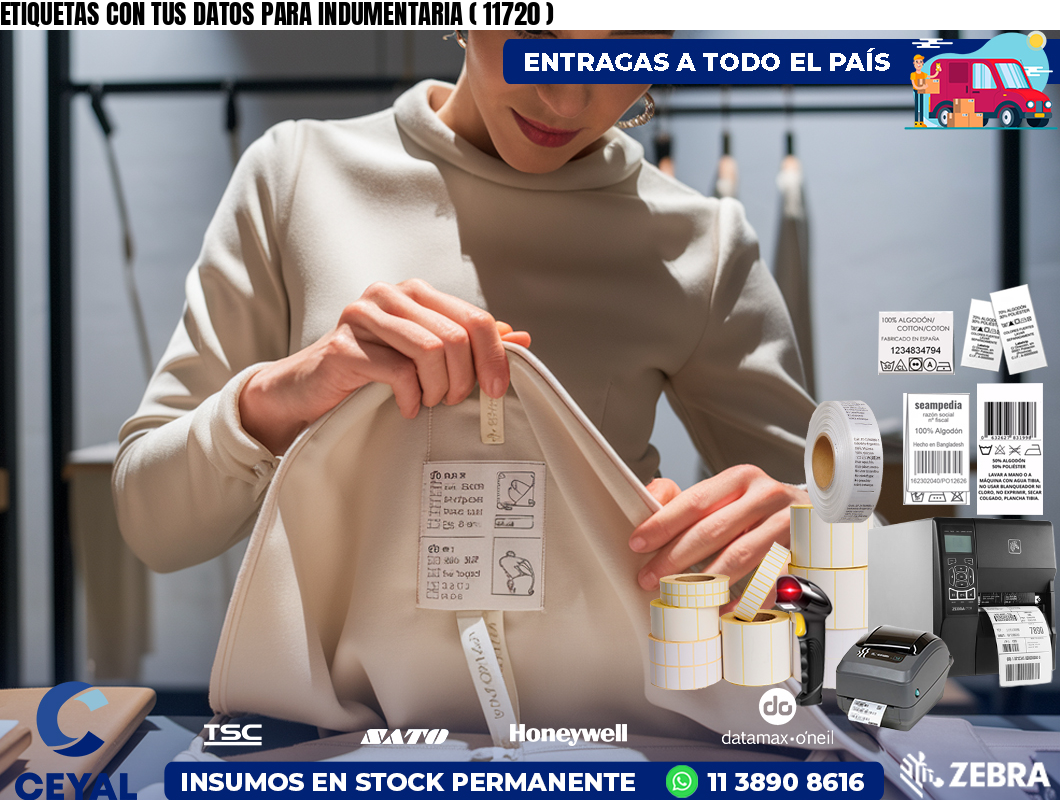 ETIQUETAS CON TUS DATOS PARA INDUMENTARIA ( 11720 )