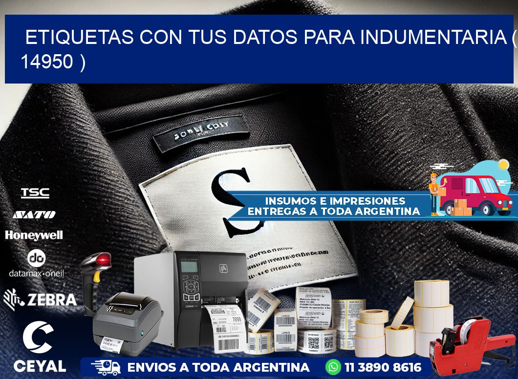ETIQUETAS CON TUS DATOS PARA INDUMENTARIA ( 14950 )