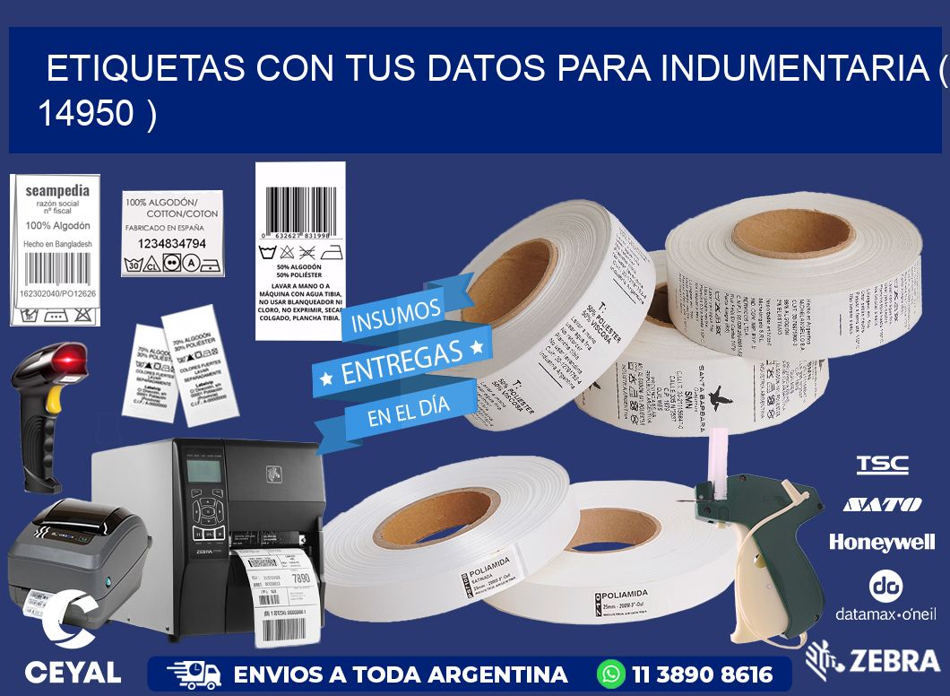 ETIQUETAS CON TUS DATOS PARA INDUMENTARIA ( 14950 )