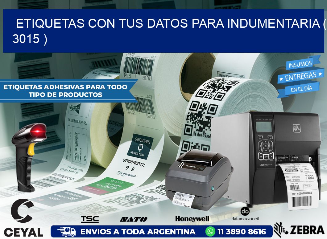 ETIQUETAS CON TUS DATOS PARA INDUMENTARIA ( 3015 )