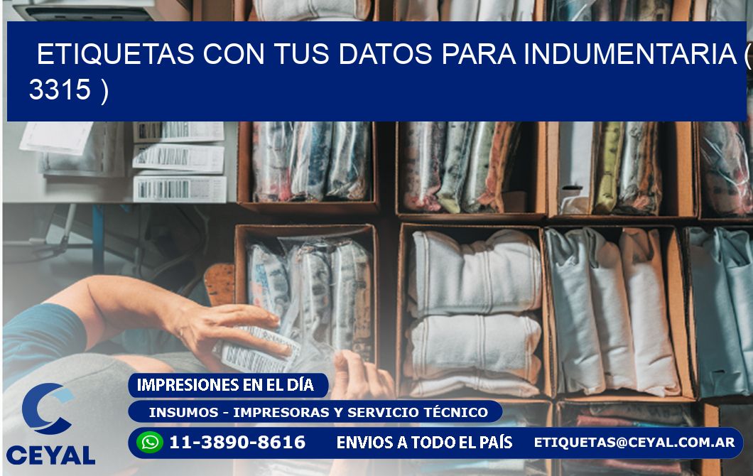 ETIQUETAS CON TUS DATOS PARA INDUMENTARIA ( 3315 )