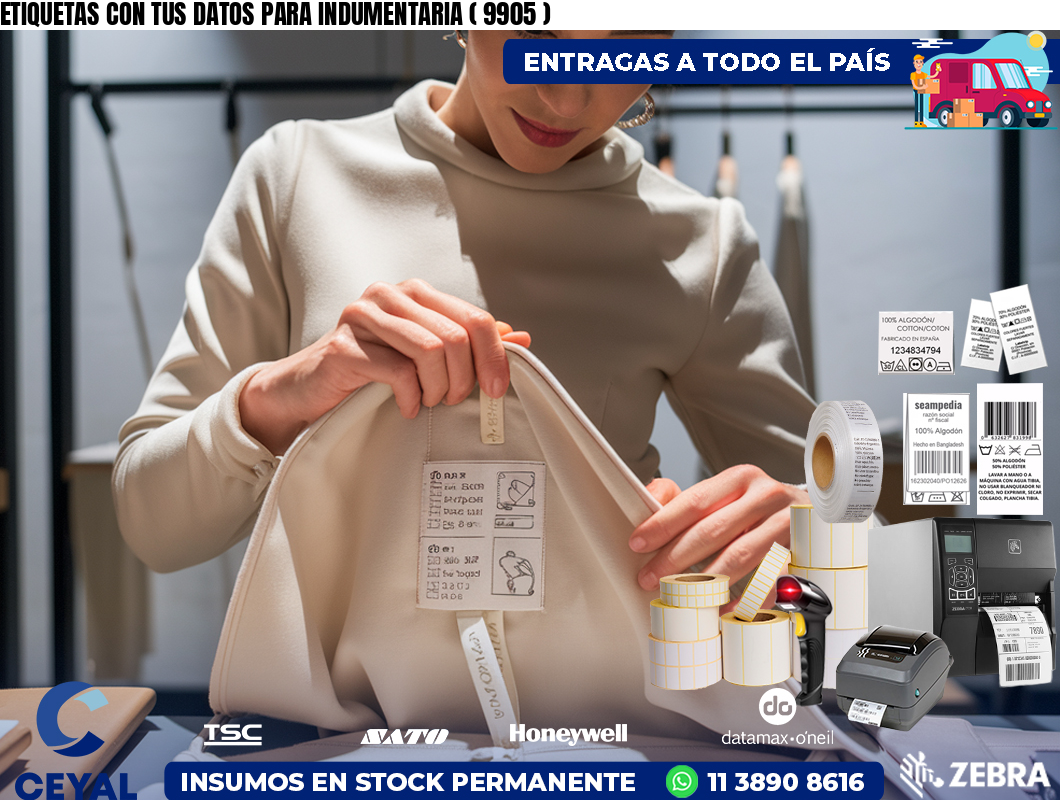 ETIQUETAS CON TUS DATOS PARA INDUMENTARIA ( 9905 )