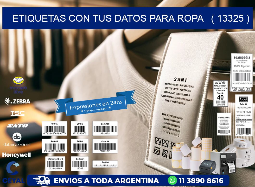 ETIQUETAS CON TUS DATOS PARA ROPA   ( 13325 )