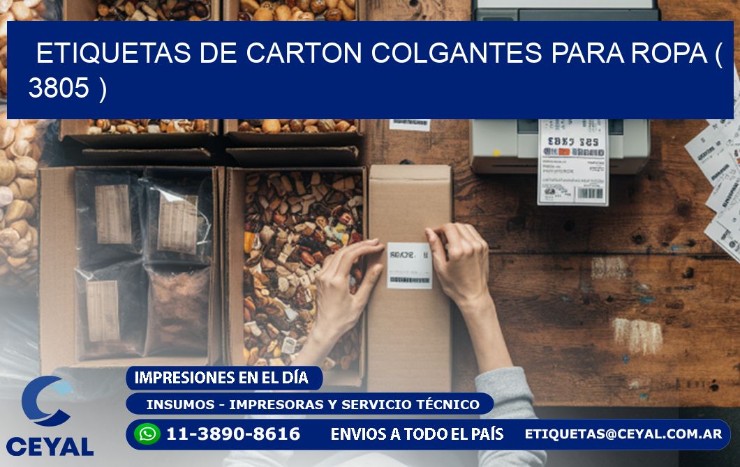 ETIQUETAS DE CARTON COLGANTES PARA ROPA ( 3805 )