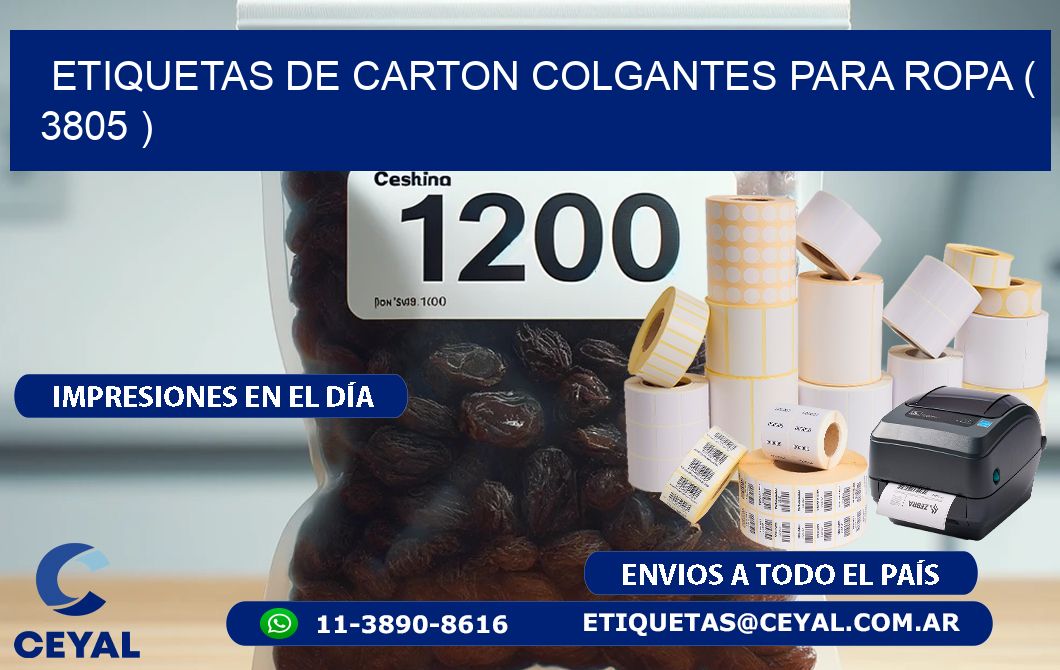 ETIQUETAS DE CARTON COLGANTES PARA ROPA ( 3805 )