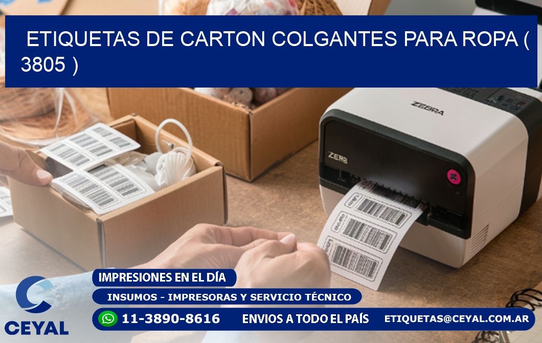 ETIQUETAS DE CARTON COLGANTES PARA ROPA ( 3805 )