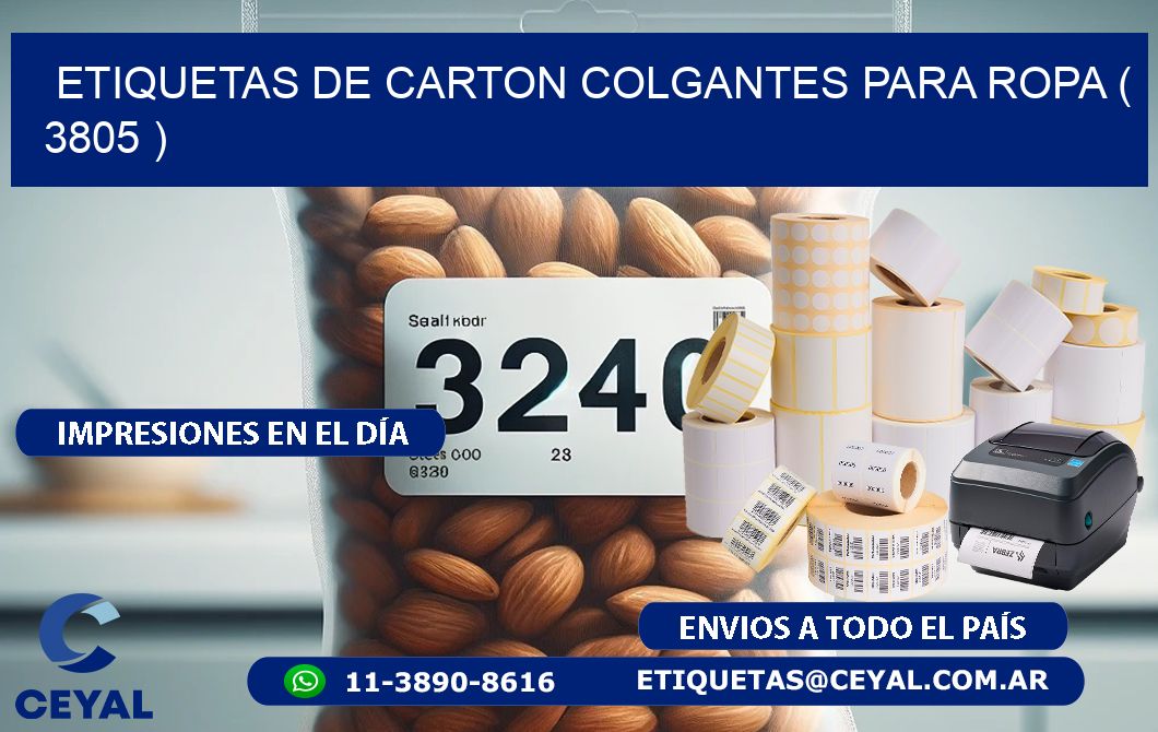 ETIQUETAS DE CARTON COLGANTES PARA ROPA ( 3805 )