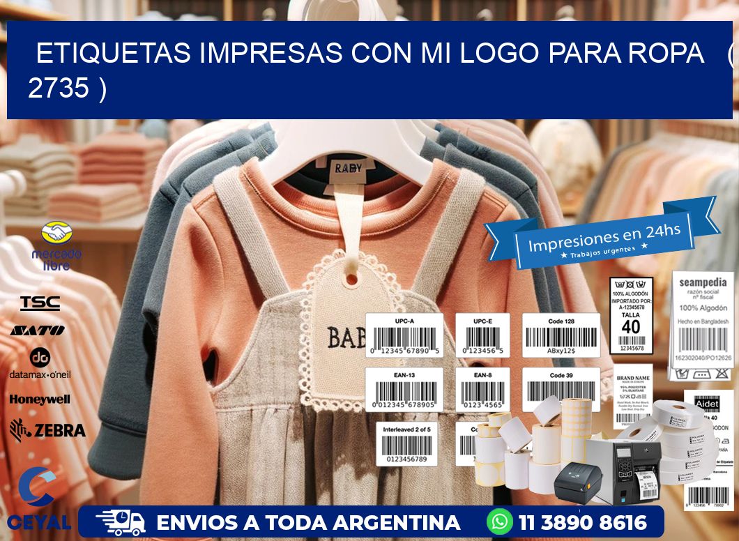 ETIQUETAS IMPRESAS CON MI LOGO PARA ROPA   ( 2735 )