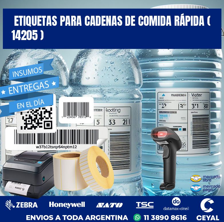 ETIQUETAS PARA CADENAS DE COMIDA RÁPIDA ( 14205 )