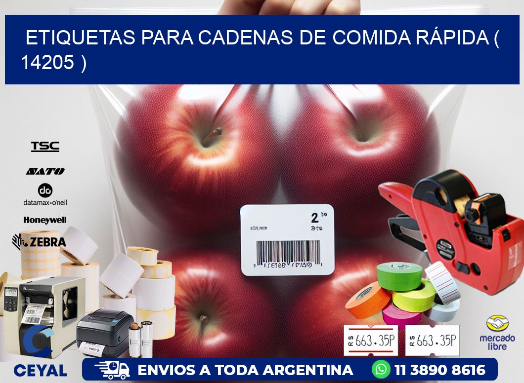 ETIQUETAS PARA CADENAS DE COMIDA RÁPIDA ( 14205 )