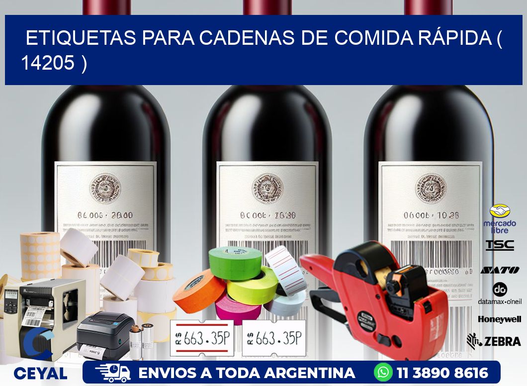 ETIQUETAS PARA CADENAS DE COMIDA RÁPIDA ( 14205 )