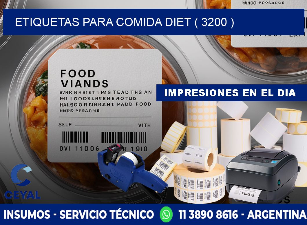 ETIQUETAS PARA COMIDA DIET ( 3200 )