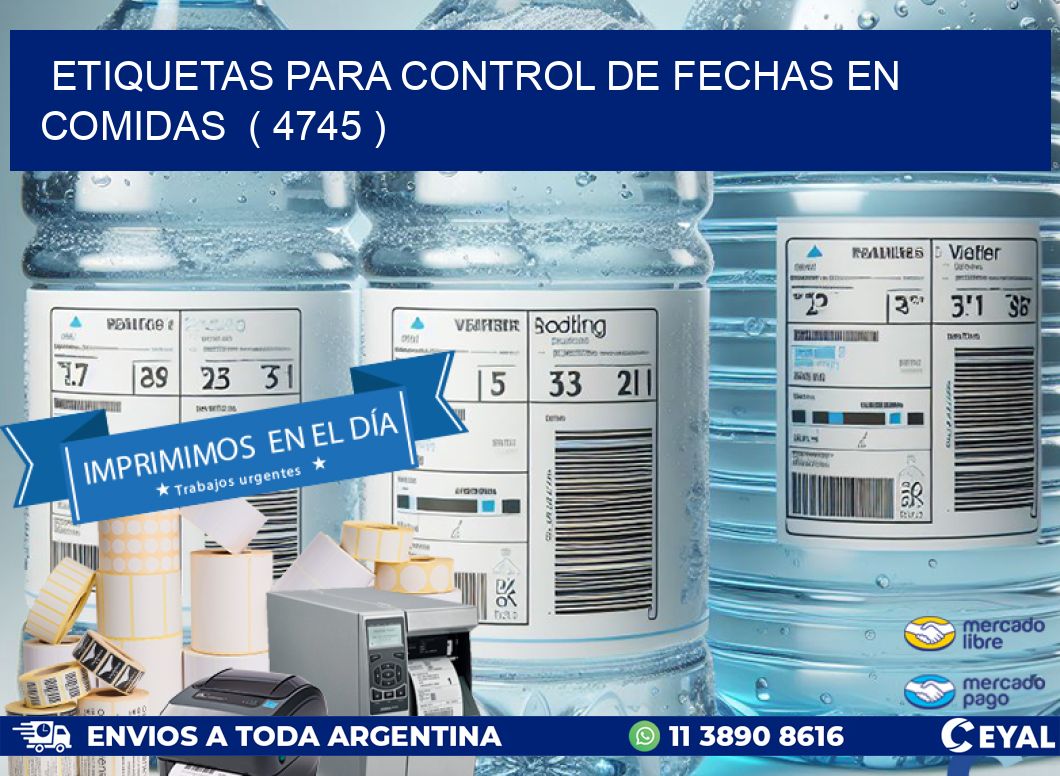 ETIQUETAS PARA CONTROL DE FECHAS EN COMIDAS  ( 4745 )