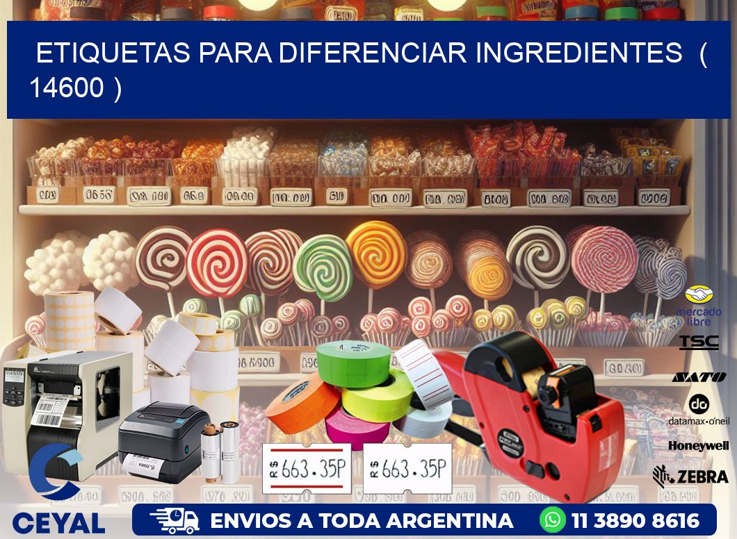 ETIQUETAS PARA DIFERENCIAR INGREDIENTES  ( 14600 )