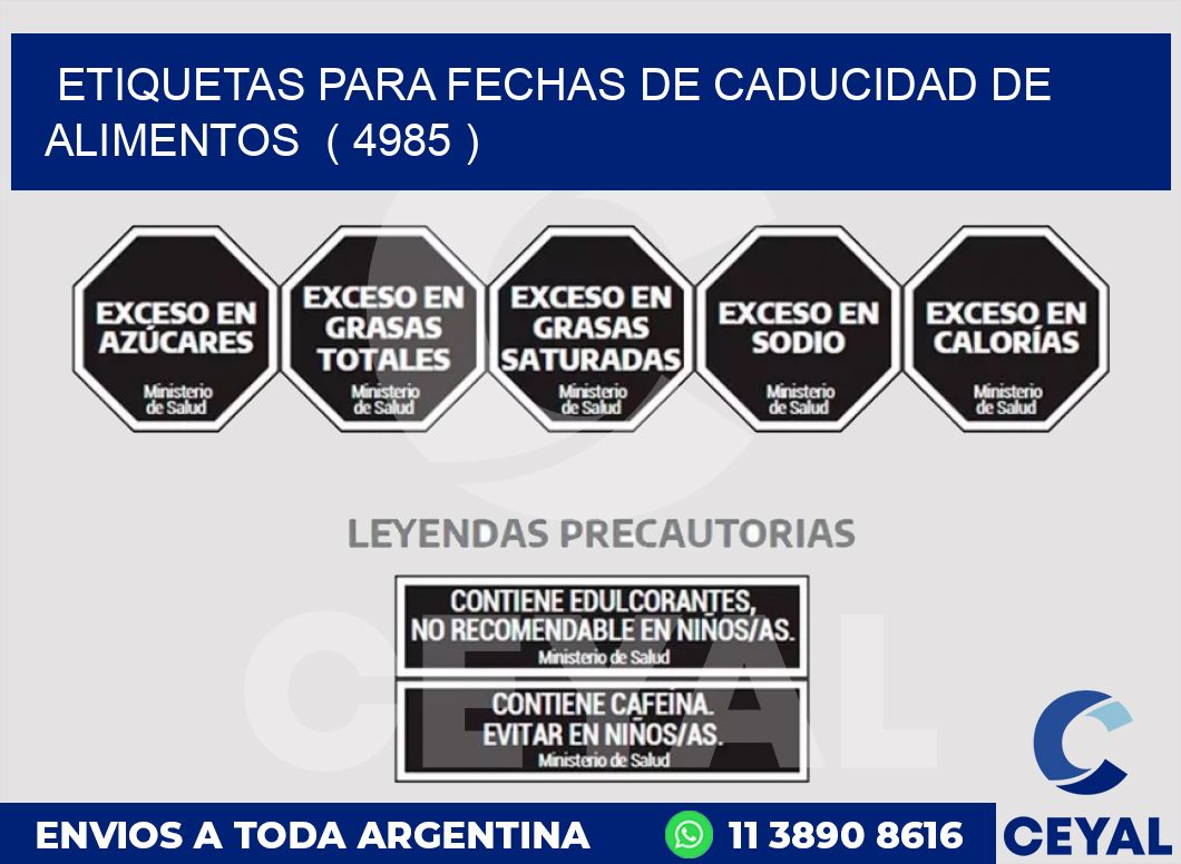 ETIQUETAS PARA FECHAS DE CADUCIDAD DE ALIMENTOS  ( 4985 )