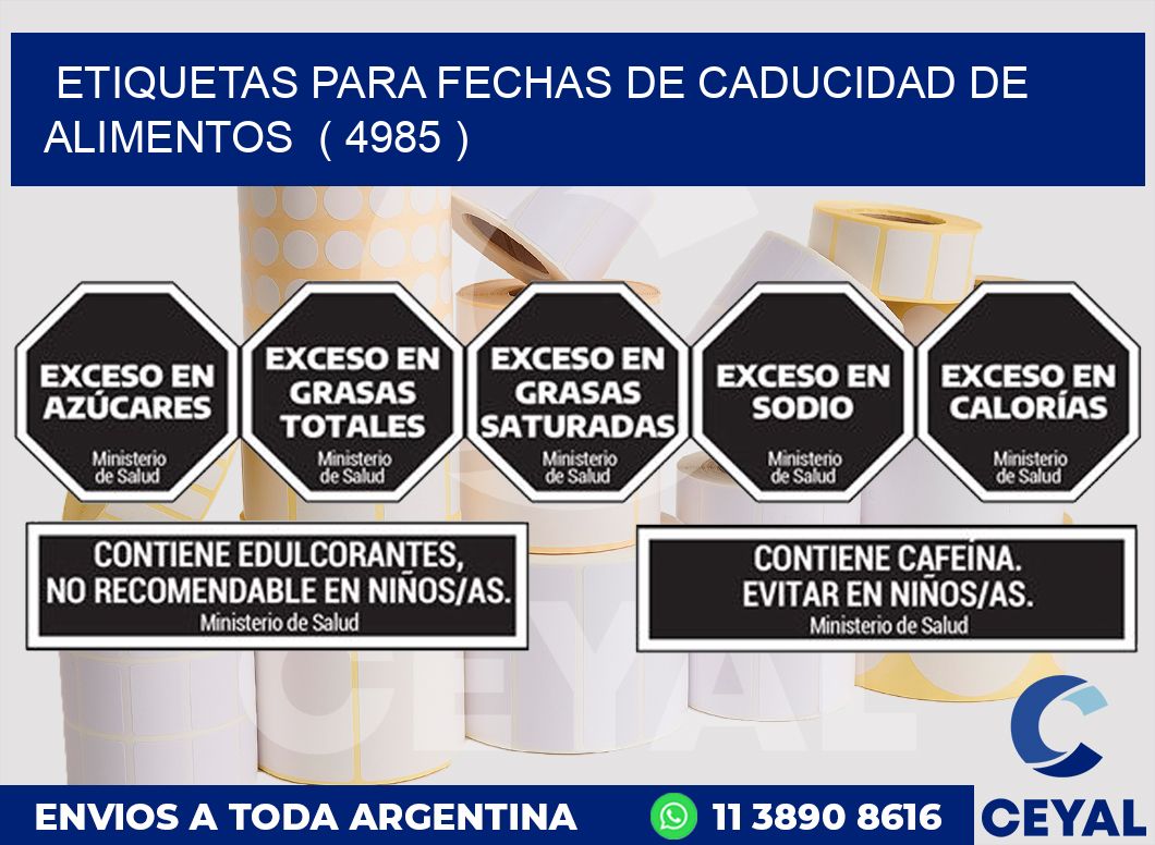 ETIQUETAS PARA FECHAS DE CADUCIDAD DE ALIMENTOS  ( 4985 )