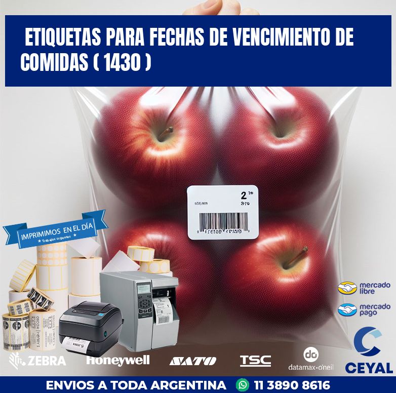 ETIQUETAS PARA FECHAS DE VENCIMIENTO DE COMIDAS ( 1430 )