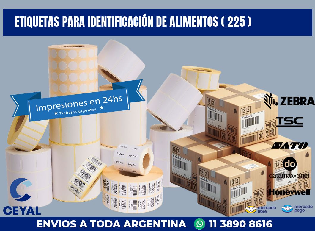 ETIQUETAS PARA IDENTIFICACIÓN DE ALIMENTOS ( 225 )