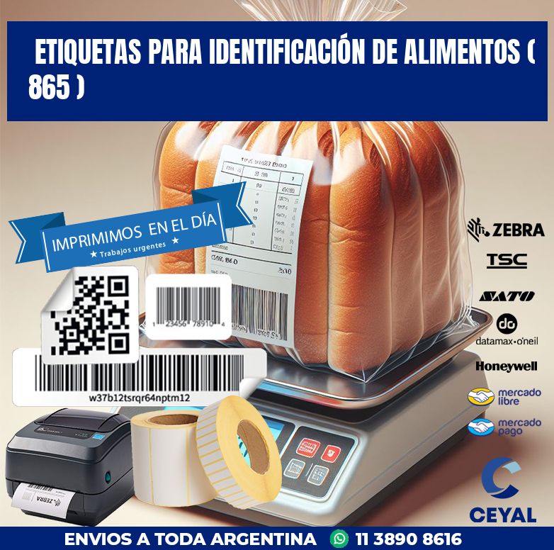 ETIQUETAS PARA IDENTIFICACIÓN DE ALIMENTOS ( 865 )