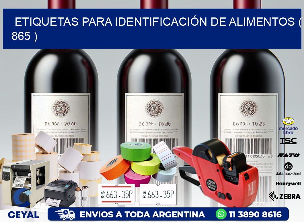 ETIQUETAS PARA IDENTIFICACIÓN DE ALIMENTOS ( 865 )