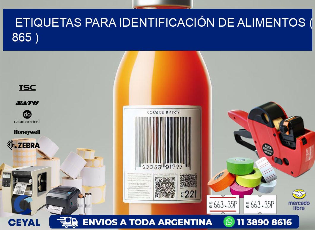 ETIQUETAS PARA IDENTIFICACIÓN DE ALIMENTOS ( 865 )